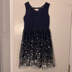 Girls navy holiday dress